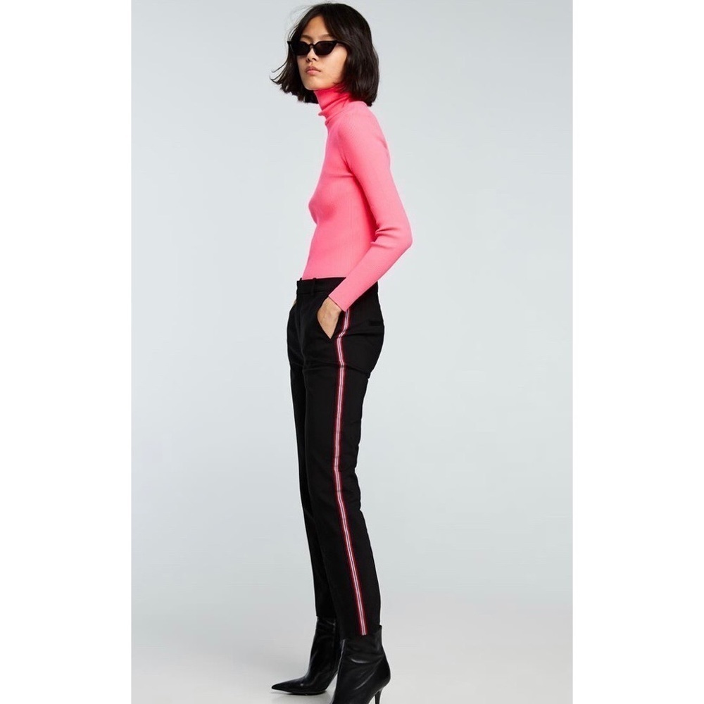[Zara] Classic Black Striped Trousers